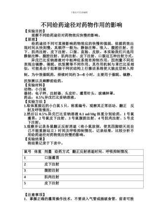 不同给药途径对药物作用的影响