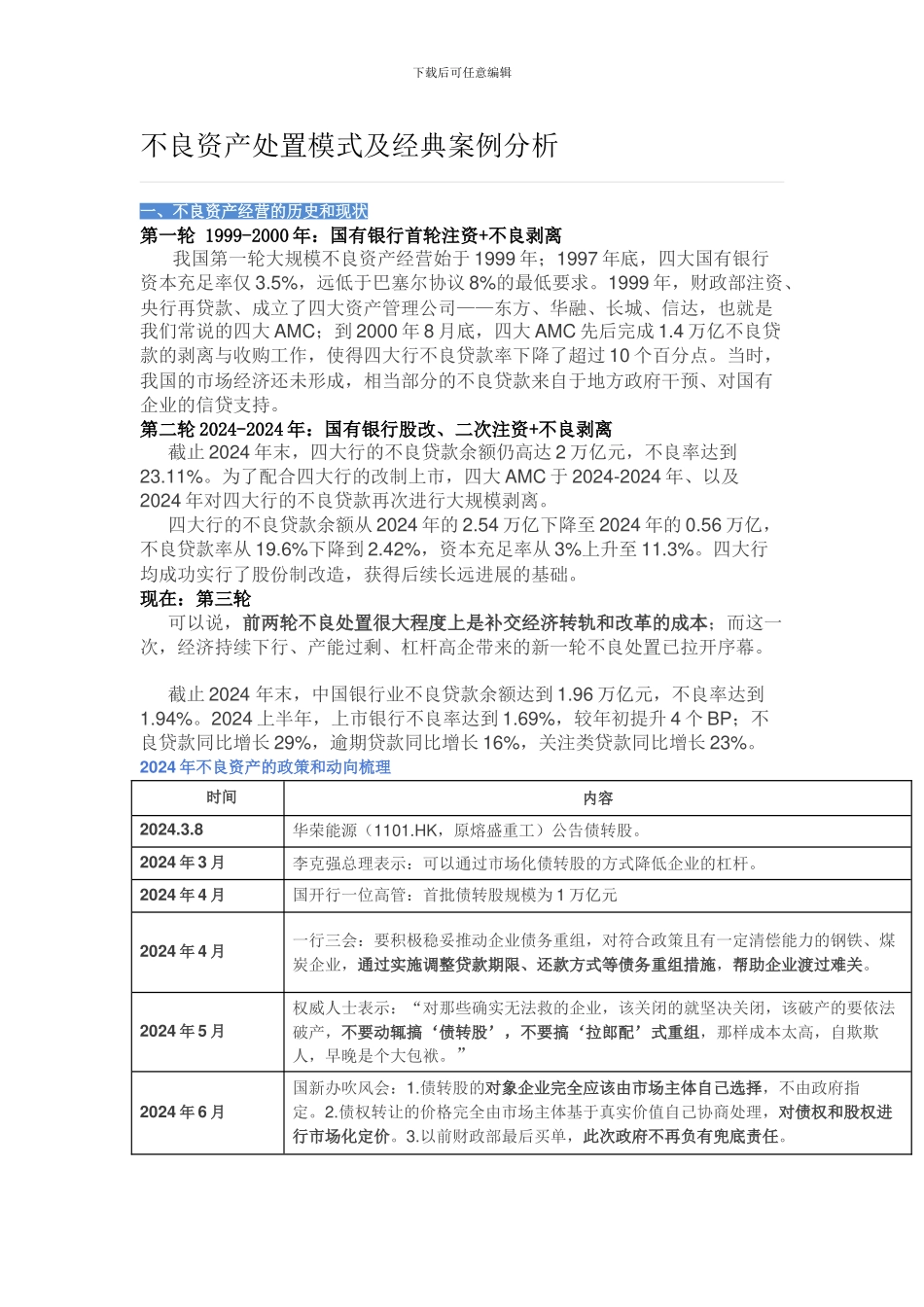 不良资产处置模式及经典案例分析_第1页