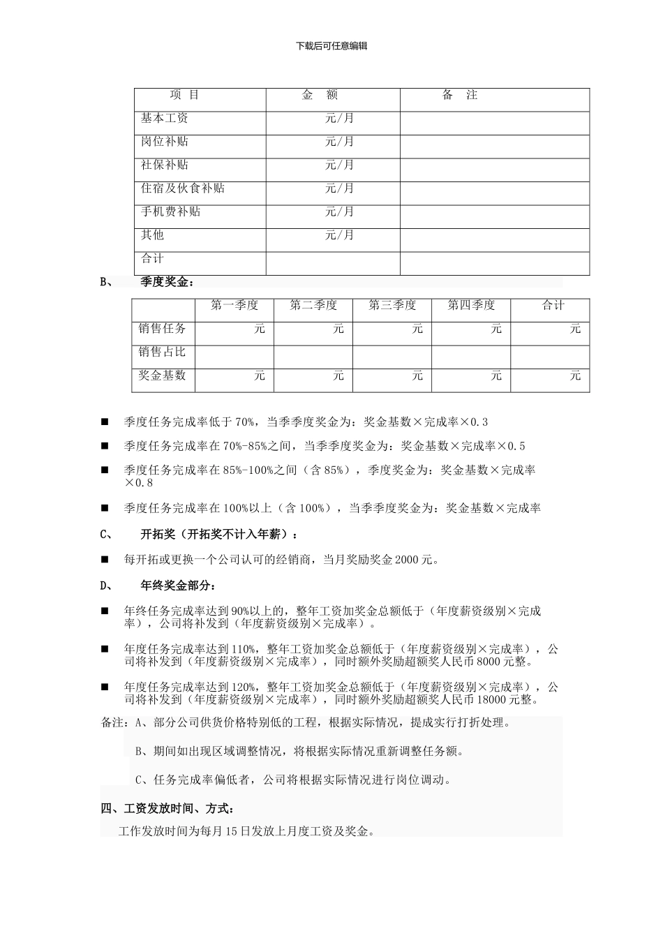 业务员薪资协议书_第3页
