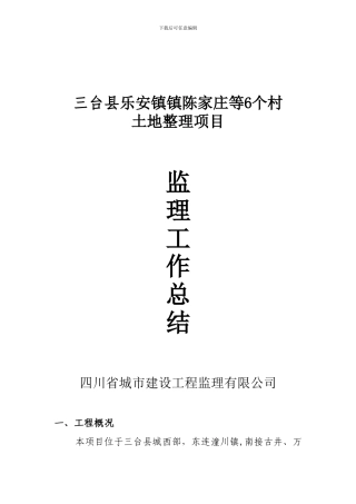 东塔镇监理工作总结