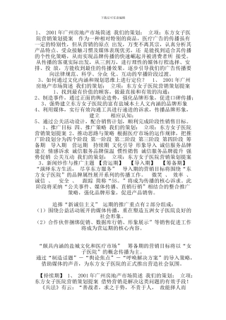 东方女子医院品牌整合营销规划方案