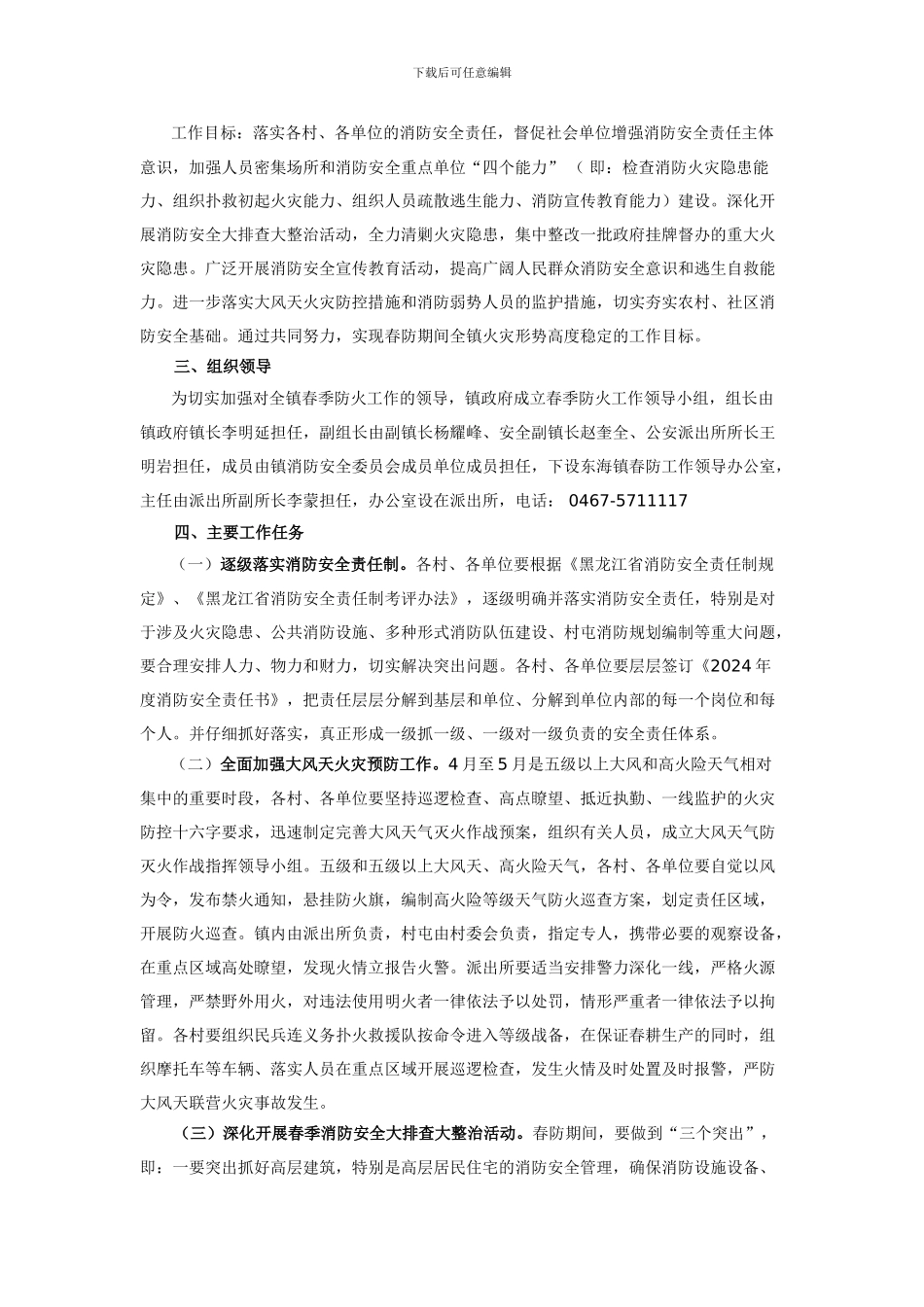 东海镇2024年春季防火安全工作实施方案._第2页