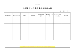 东源乡学校安全隐患排查整改台账