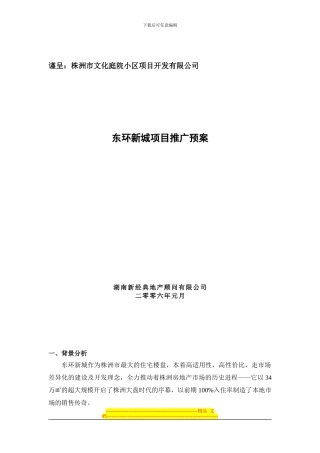 东环新城项目推广方案