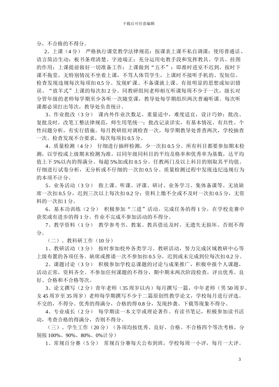 东街小学2024教师绩效考核方案_第3页