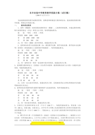 东辛农场中学教育教学奖励方案