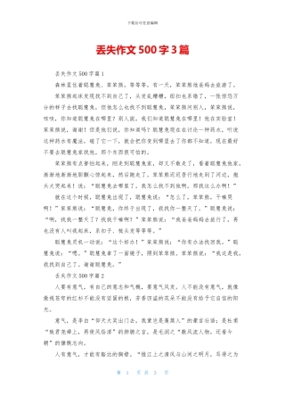 丢失作文500字3篇