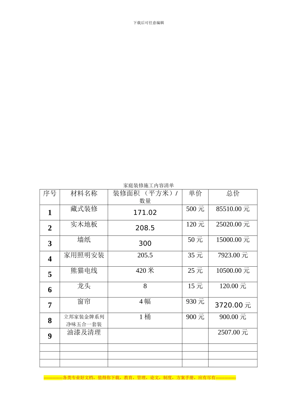 个人房屋装修合同书及其清单_第2页