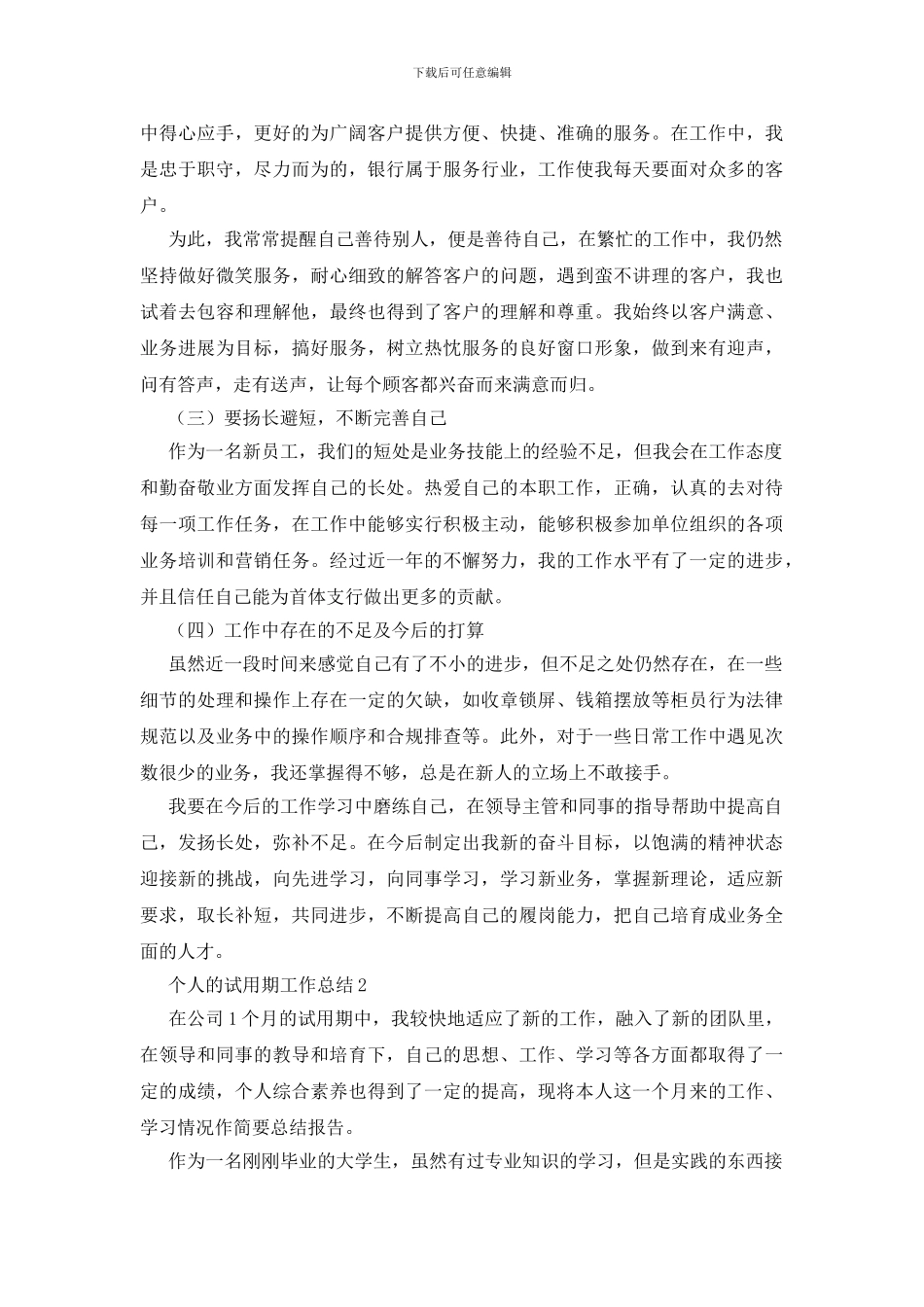 个人的试用期工作总结_第2页