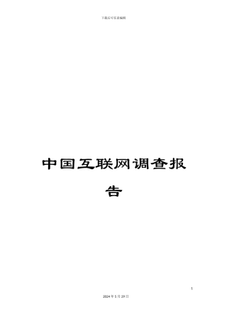 中国互联网调查报告
