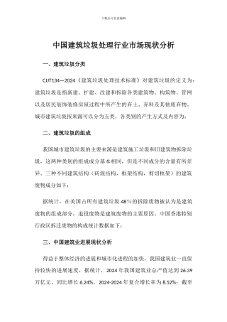 中国建筑垃圾处理行业市场现状分析