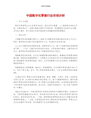 中国数字化零售行业市场分析