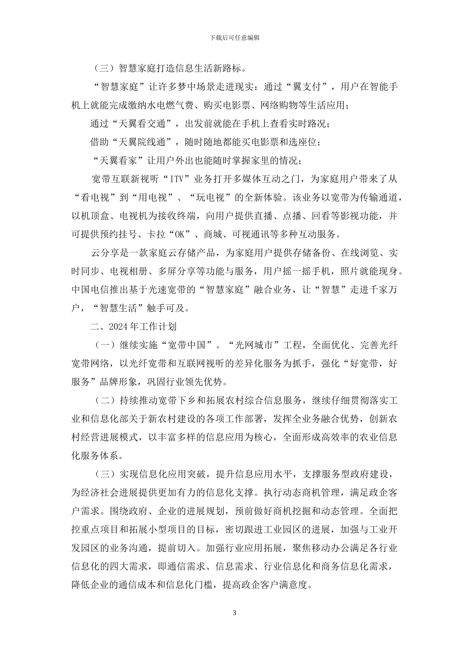 中国电信分公司工作总结_第3页