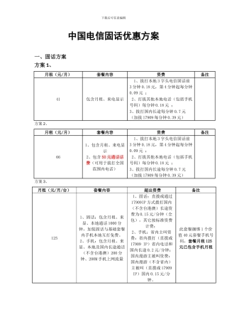 中国电信固话方案