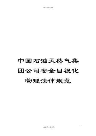 中国石油天然气集团公司安全目视化管理规范