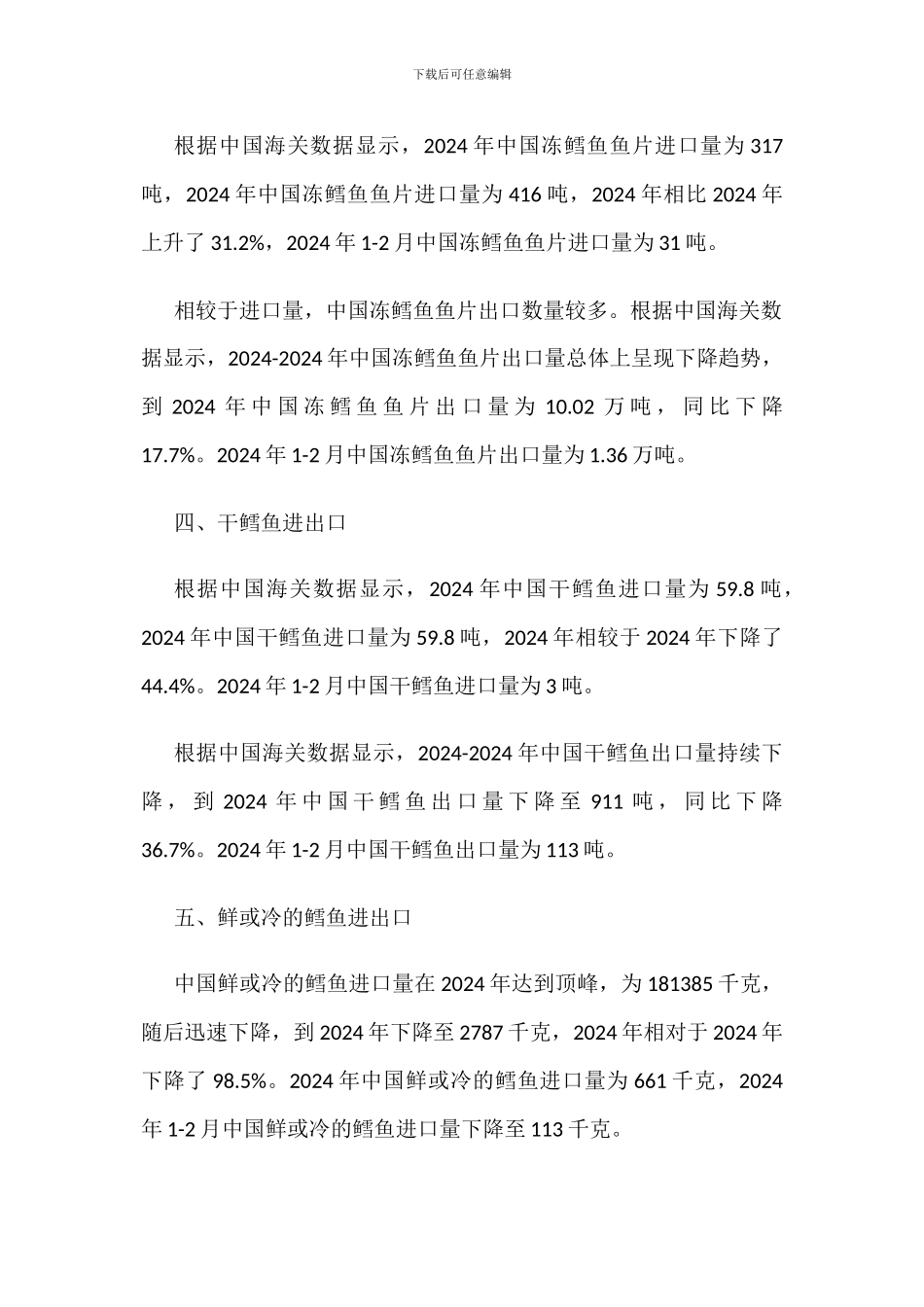 中国进出口的各类鳕鱼产品数量逐渐减少_第2页