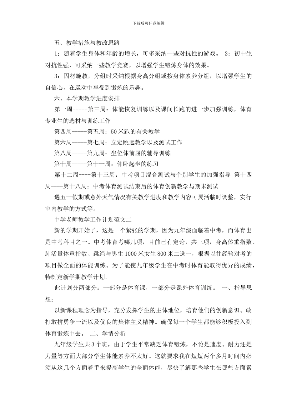 中学教师教学工作计划范文5篇模板_第2页