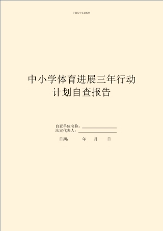 中小学体育发展三年行动计划自查报告