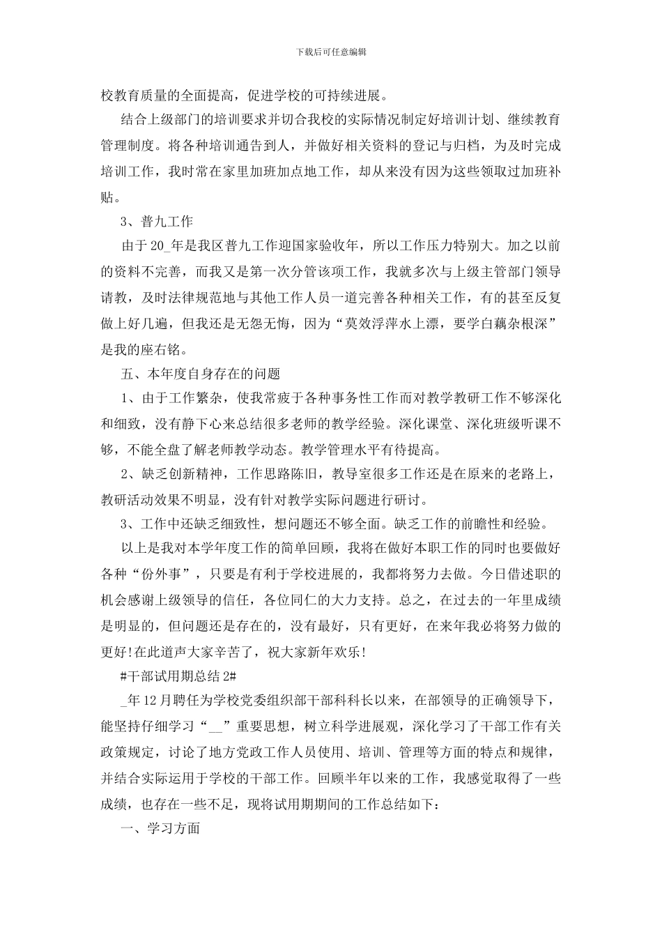 中层干部试用期工作总结范文_第3页