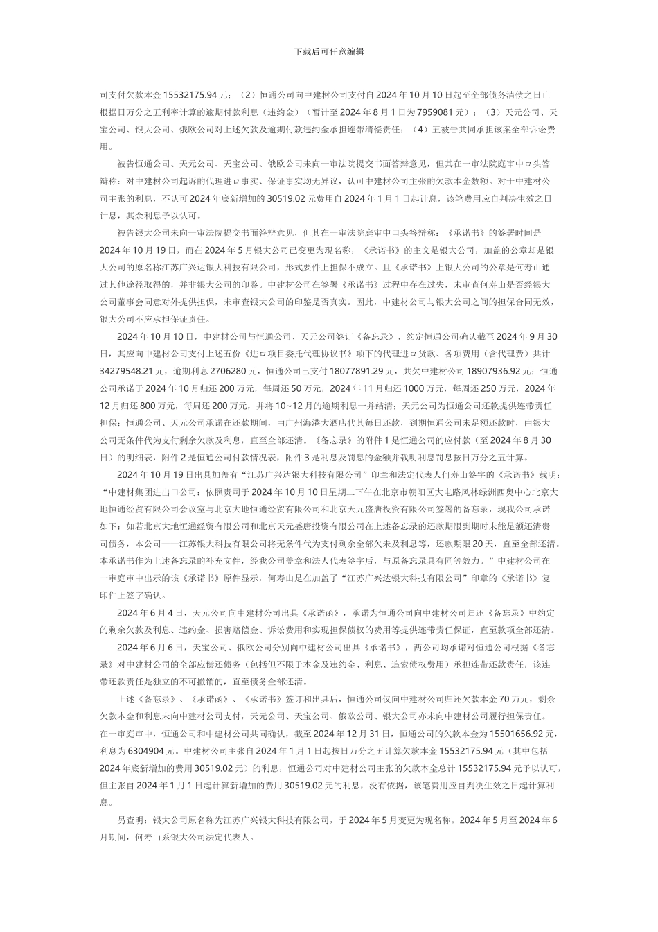 中建材集团进出口公司诉江苏银大科技有限公司等担保合同案_第2页