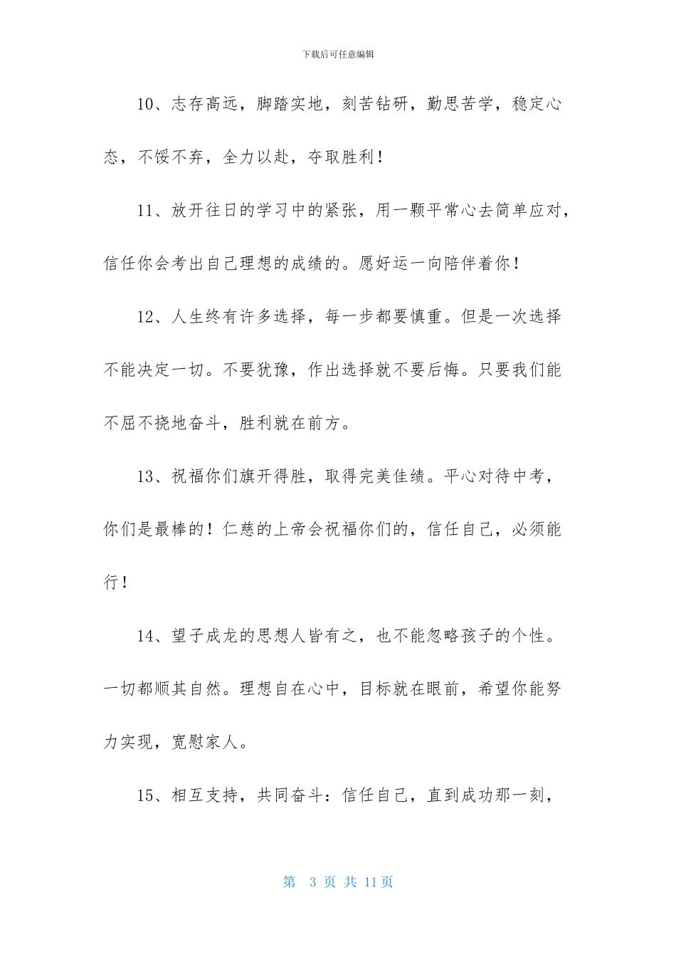 中考加油励志文案_第3页