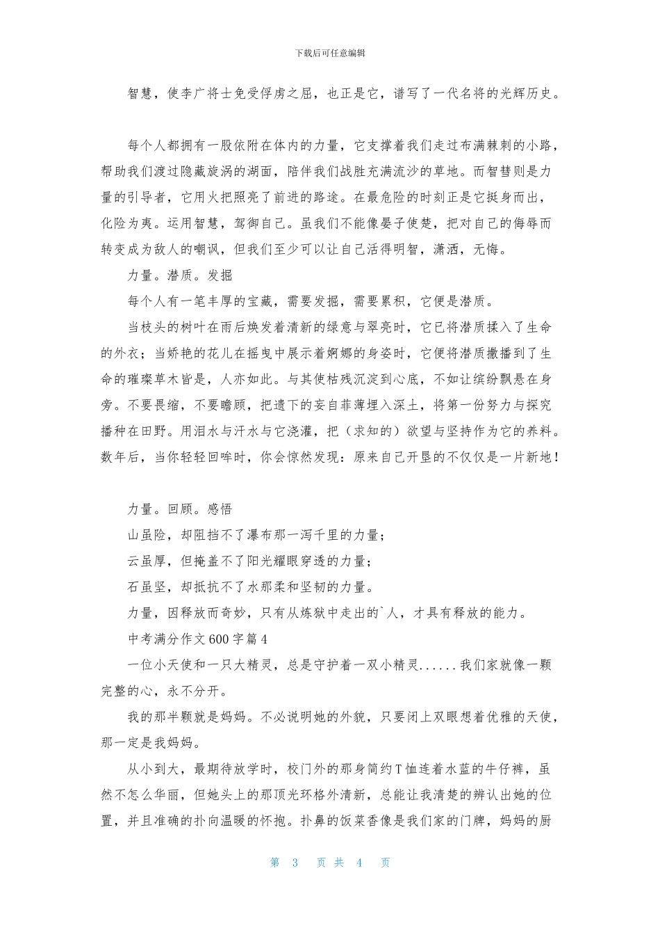 中考满分作文600字汇编4篇_第3页