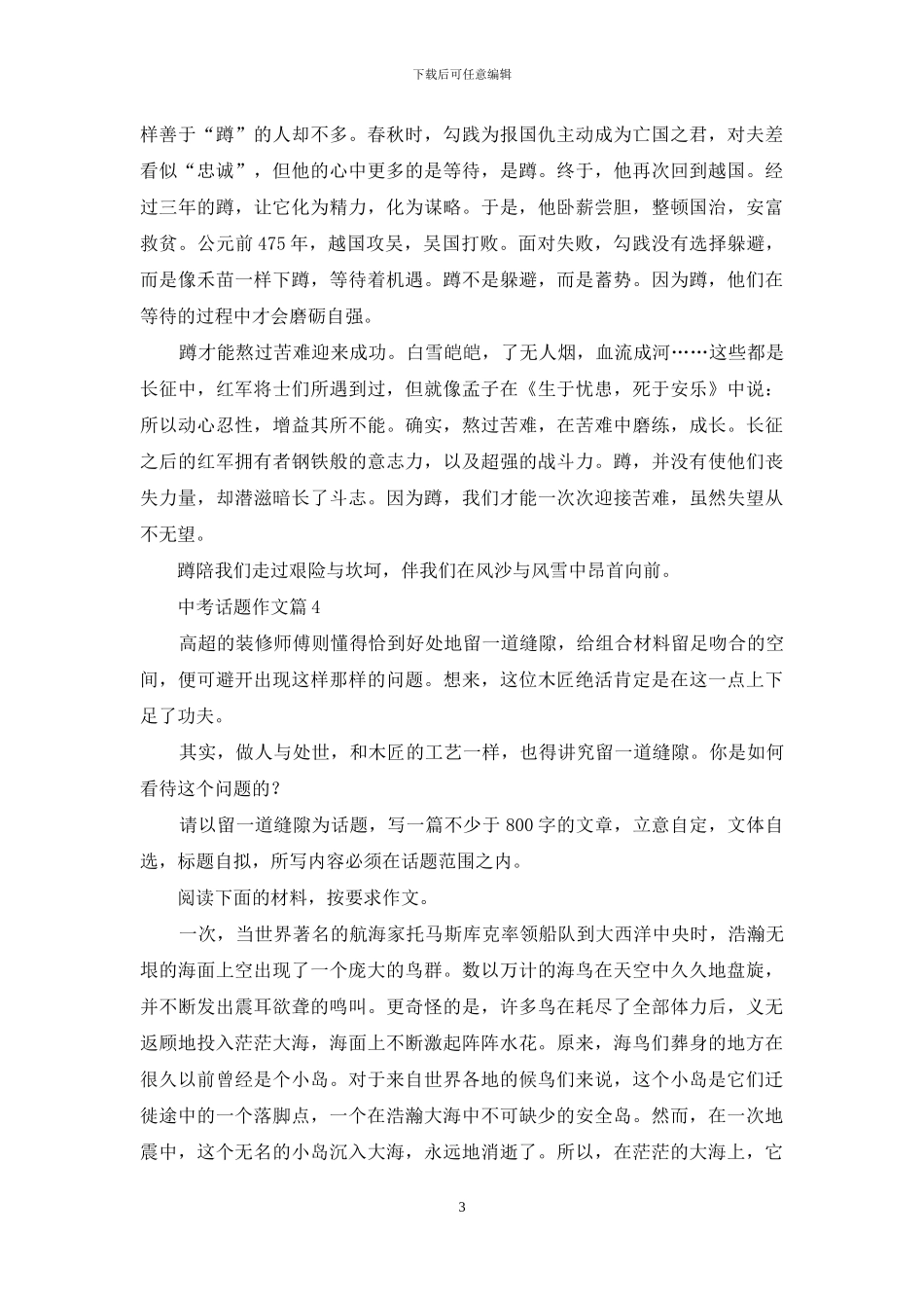 中考话题作文汇总8篇_第3页