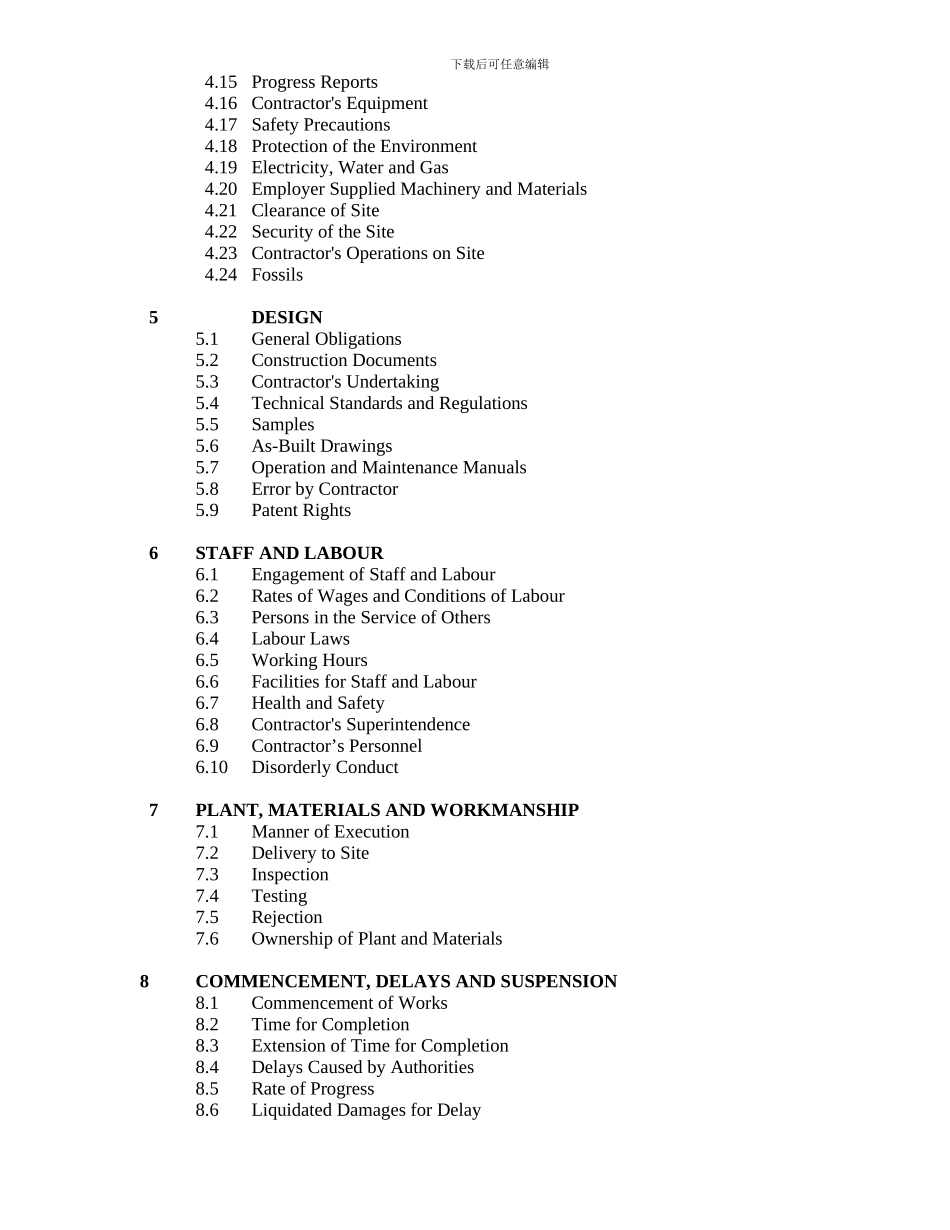 中英对照-FIDIC设计-建造与交钥匙工程合同条件_第3页
