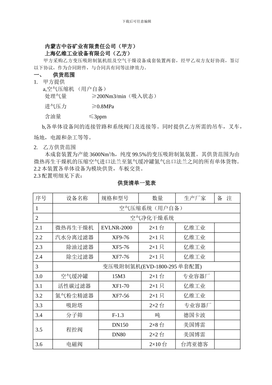 中谷矿业制氮机技术协议1_第3页