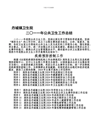 丹城镇卫生院2024年各项公共卫生工作总结