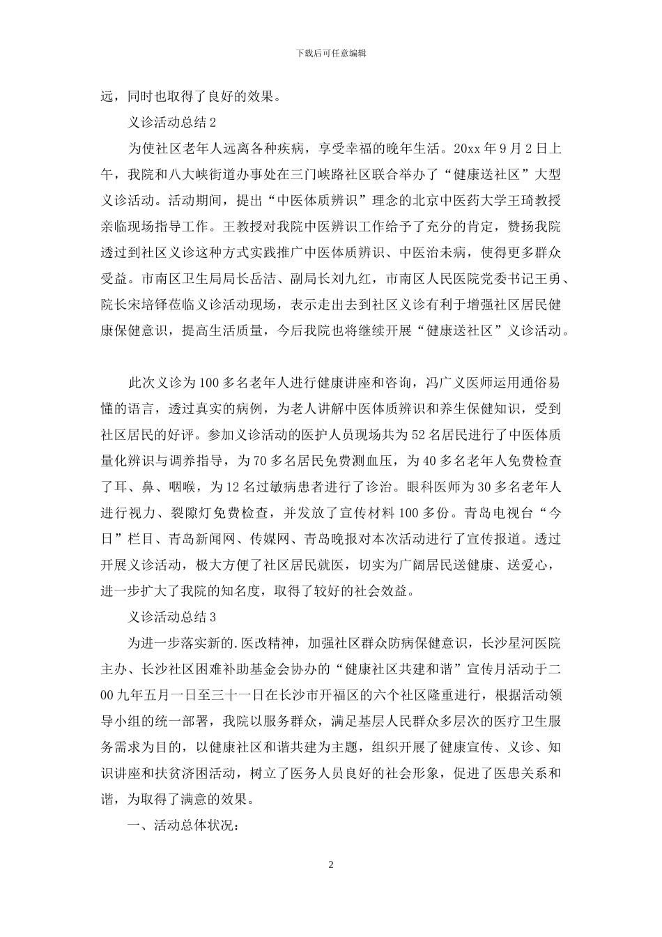 义诊活动总结范文_第2页