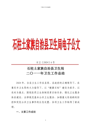 二〇一一年卫生工作总结