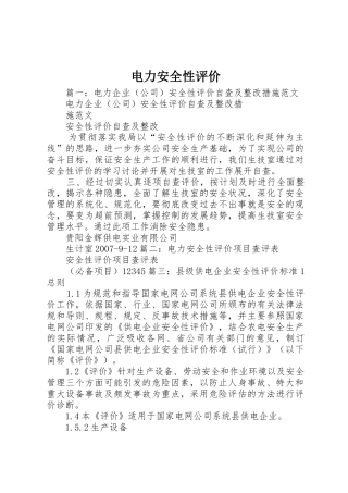 电力安全性评价