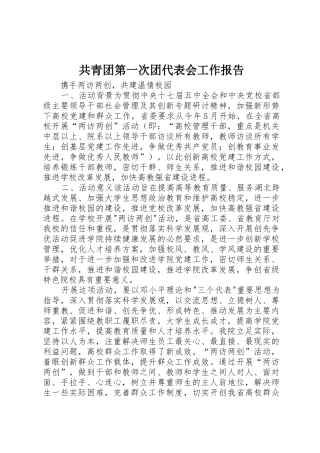 共青团第一次团代表会工作报告_1