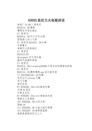 630XX县区大火电视讲话