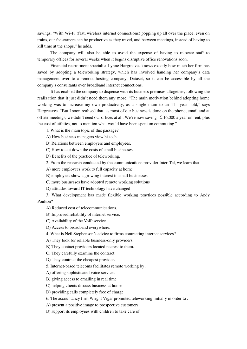 2009年12月大学英语六级真题及详细参考答案(含听力原文、阅读详解及写作范文)_第3页