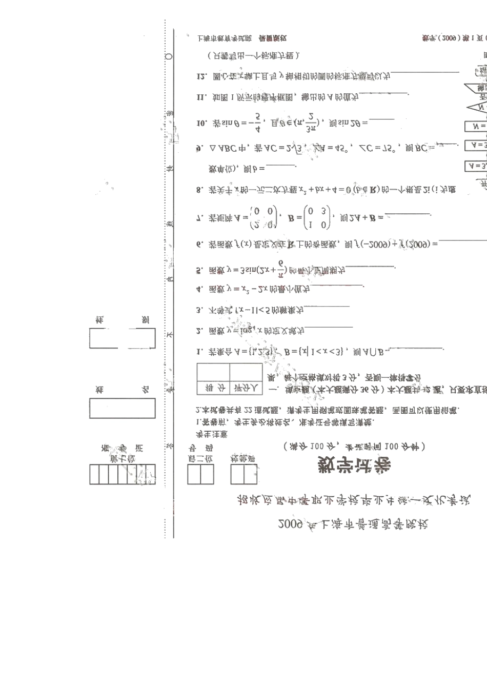 2009年上海市高校招收“三校生”统一文化考试数学试卷(附解答)_第1页