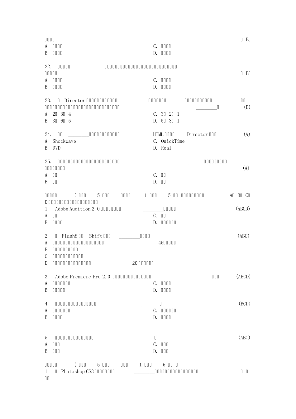 2009年上海计算机三级_多媒体(B)_第3页