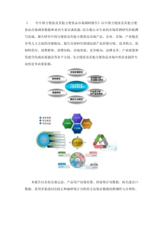 2009年中国方便面及其他方便食品市场调研报告