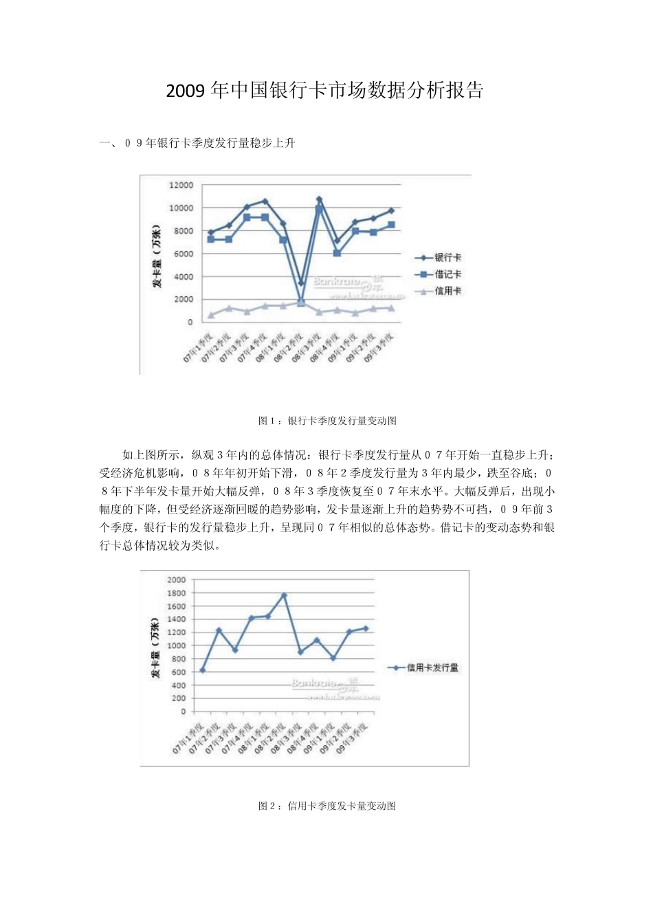2009年中国银行卡市场数据分析报告_第1页