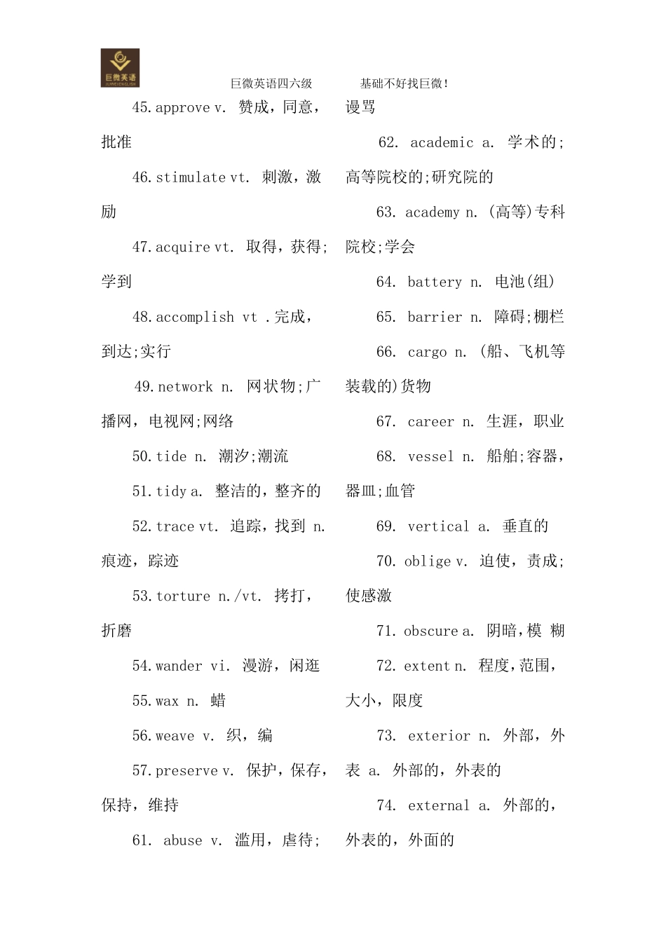 200个英语四级单词表_第3页