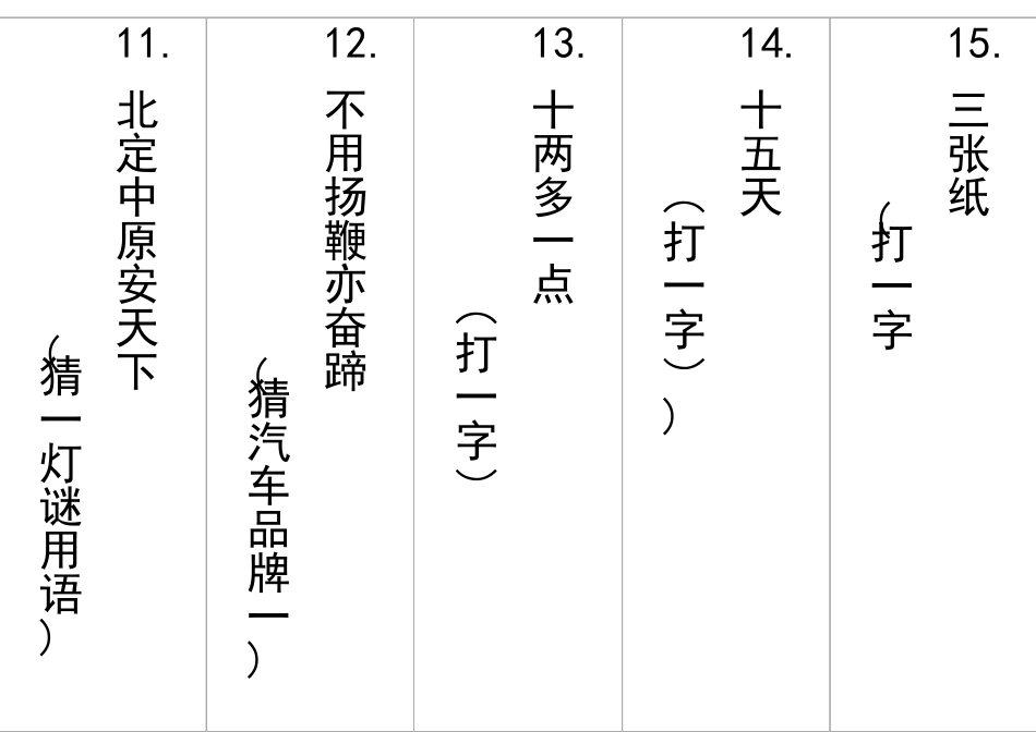 200题灯谜打印模板_第2页