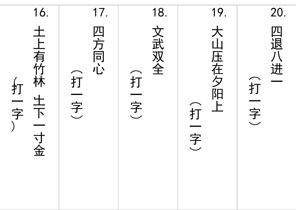 200题灯谜打印模板_第3页