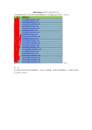 2010outlook导入通讯录的方法