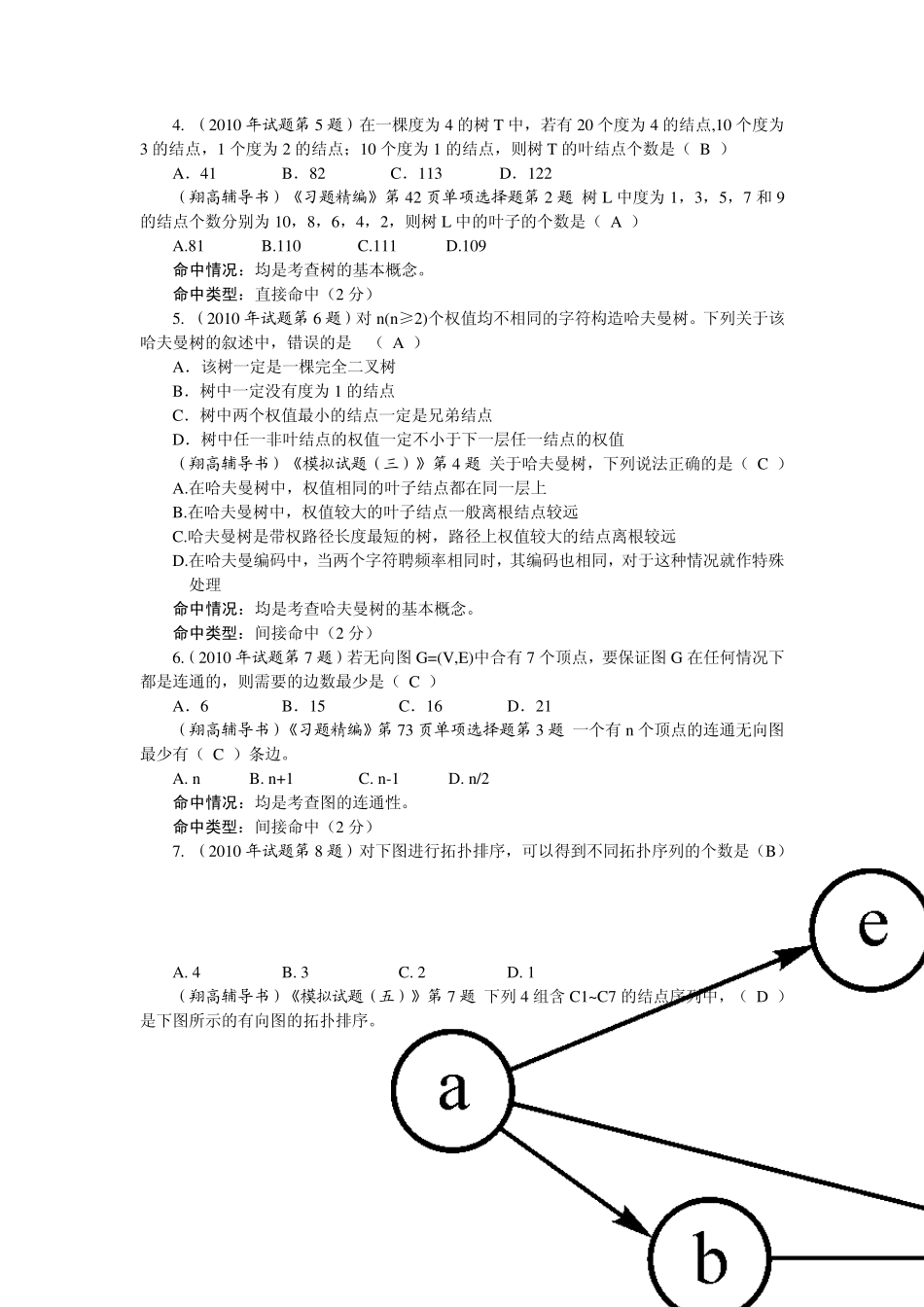 2010年408计算机学科专业基础综合考研真题及详解_第2页
