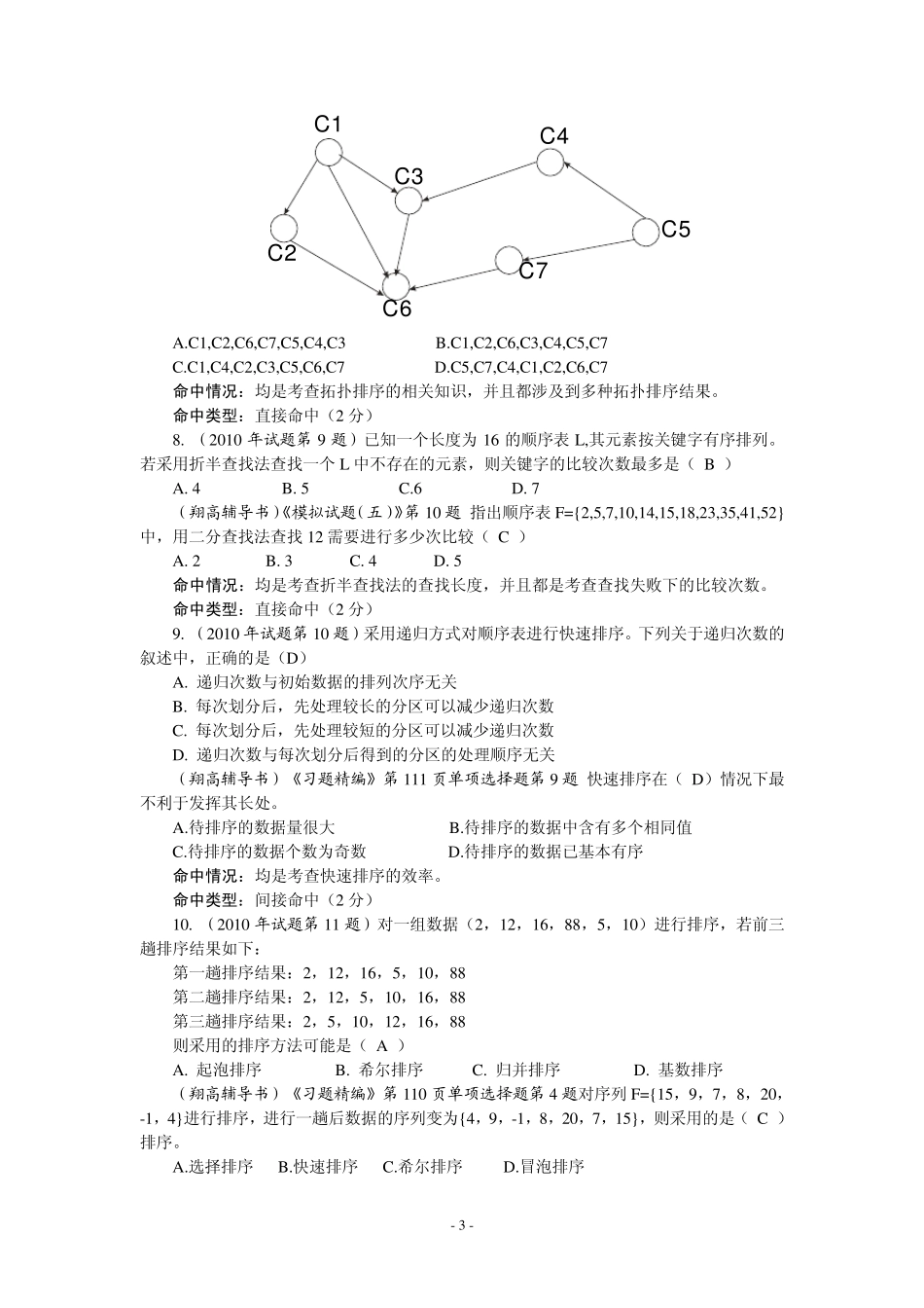 2010年408计算机学科专业基础综合考研真题及详解_第3页