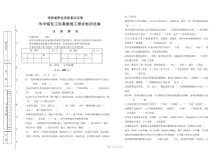 2010年中级仪表维修工理论试卷