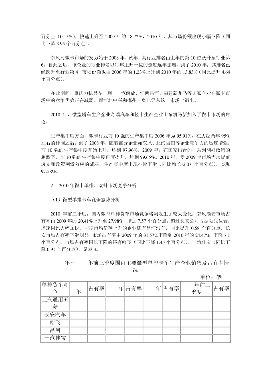 2010年国内微卡市场分析及2011年预测_第3页