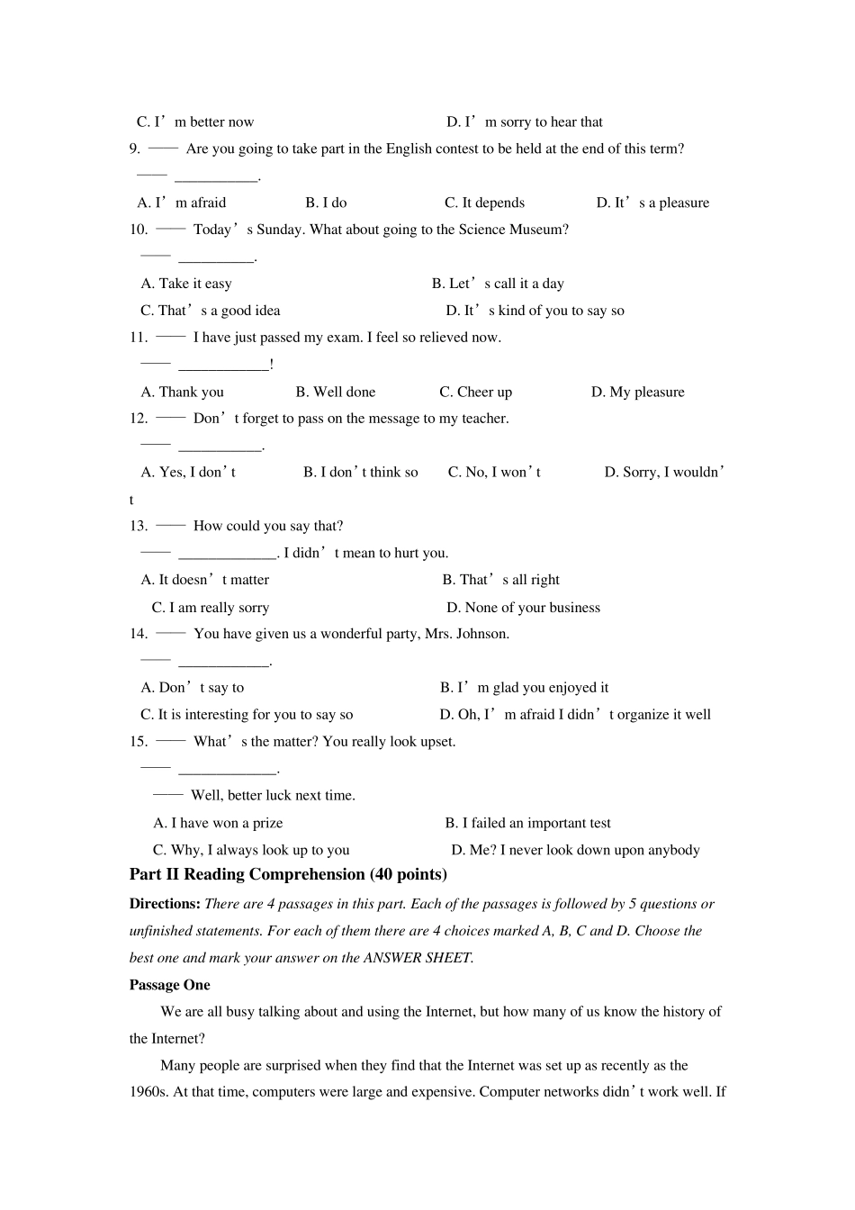 2010年广东学位英语试题学位英语考试真题_第2页