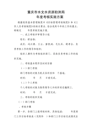 2010年度考核方案